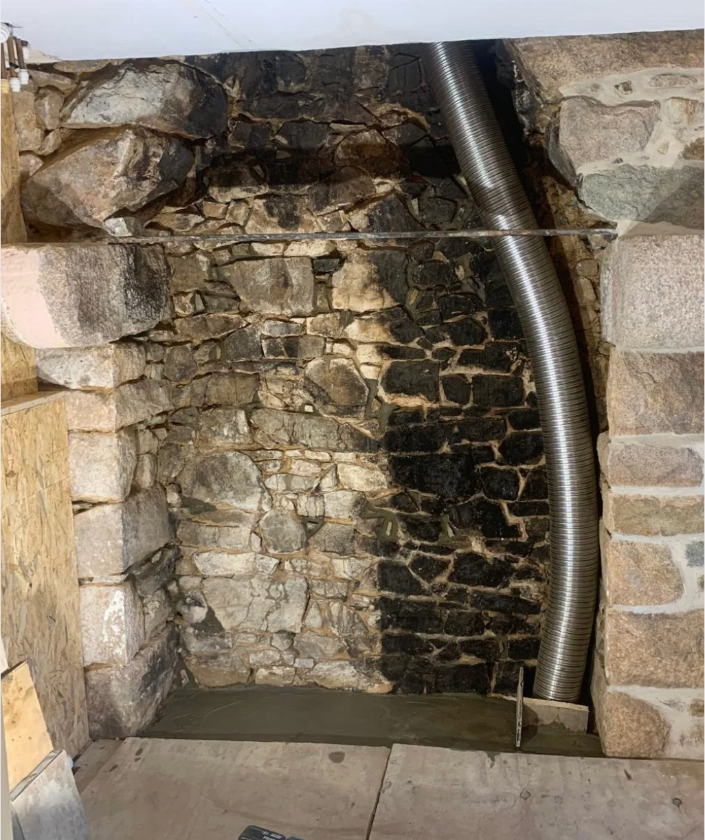 Granite Inglenook Fireplace, before the work