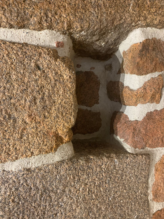 Original granite niche detail