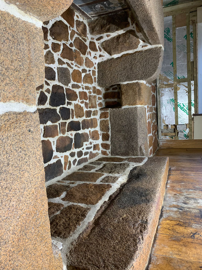 Fireplace hearth side detail