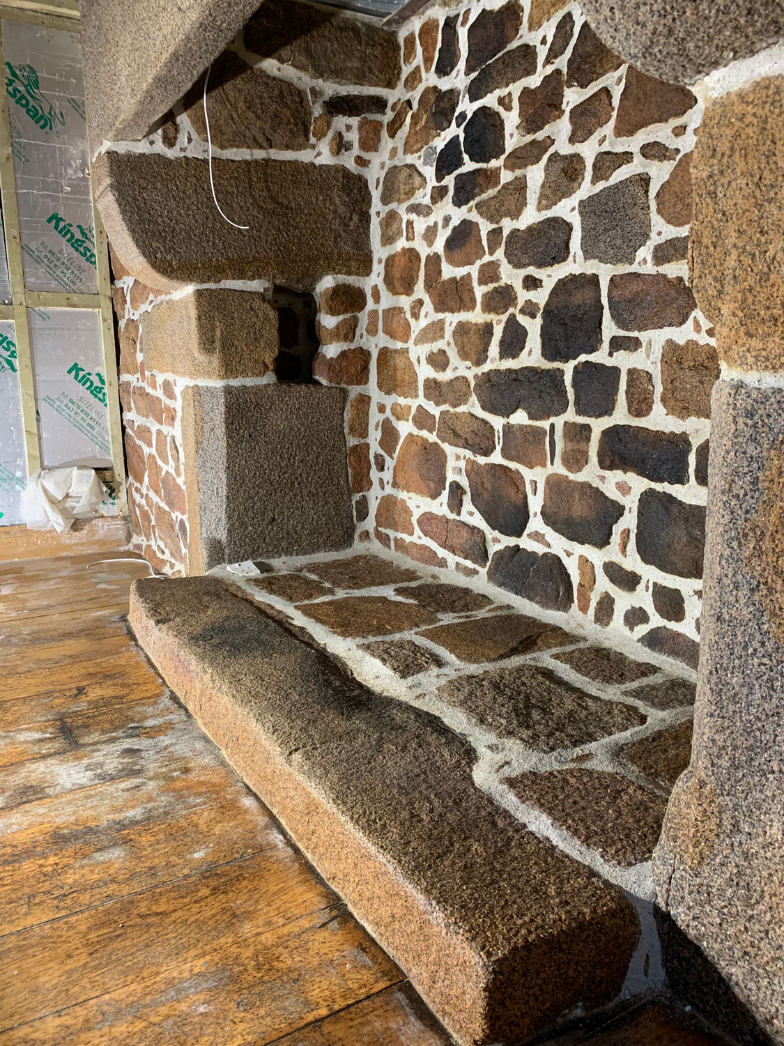 Interior stonework and hearth close-up