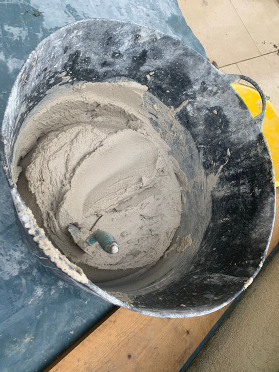 Lime mortar mix close-up