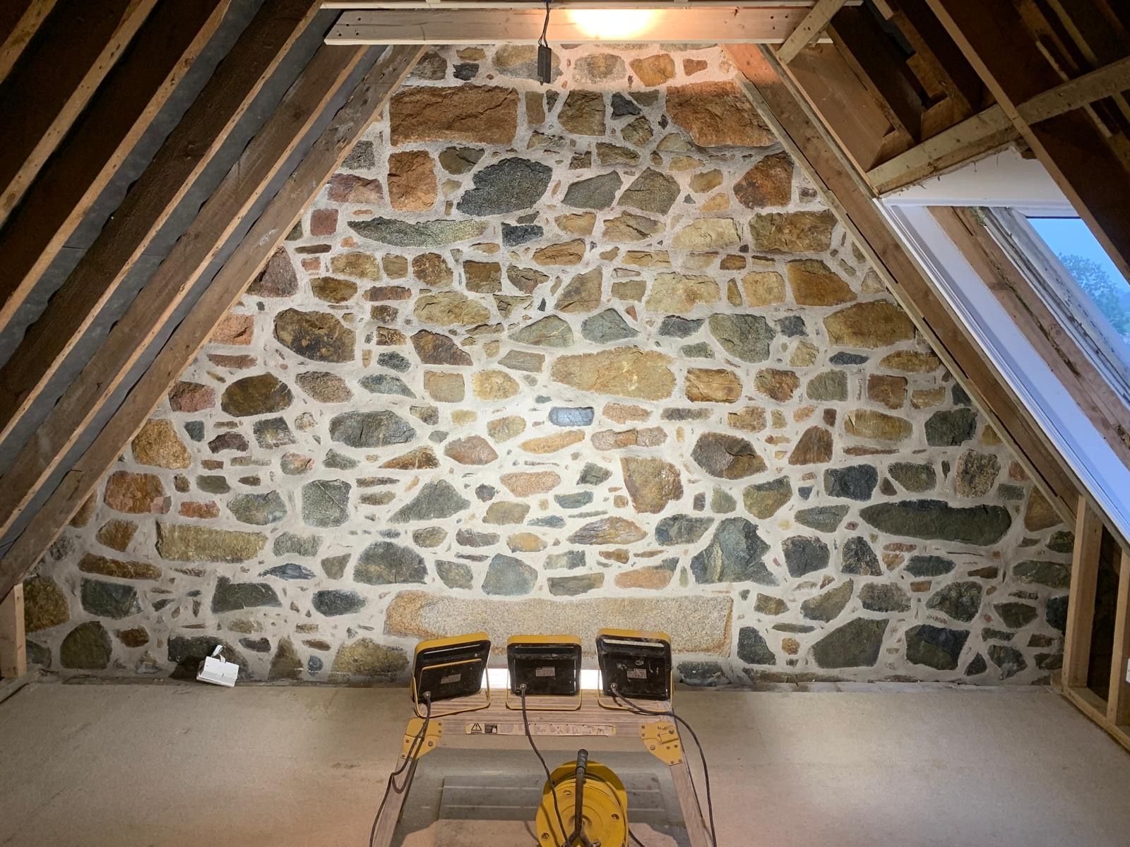 Attic Lime Pointed Wall, lime pointing in Jersey