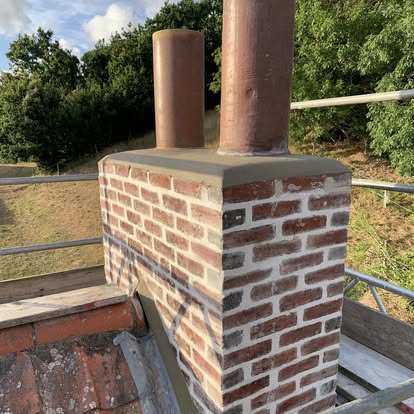 Chimney Repointing, after: completed stonework in Jersey
