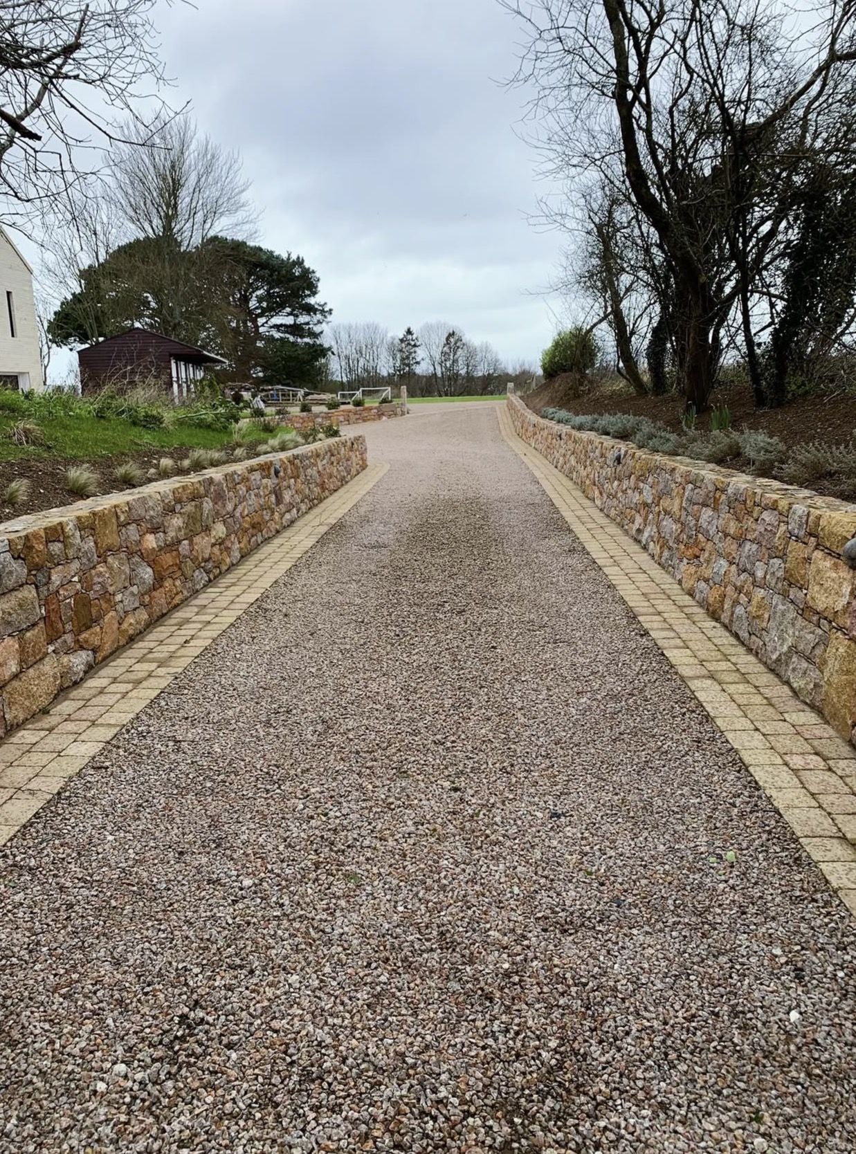 Driveway Retaining Walls, granite & dry stone walls in Jersey