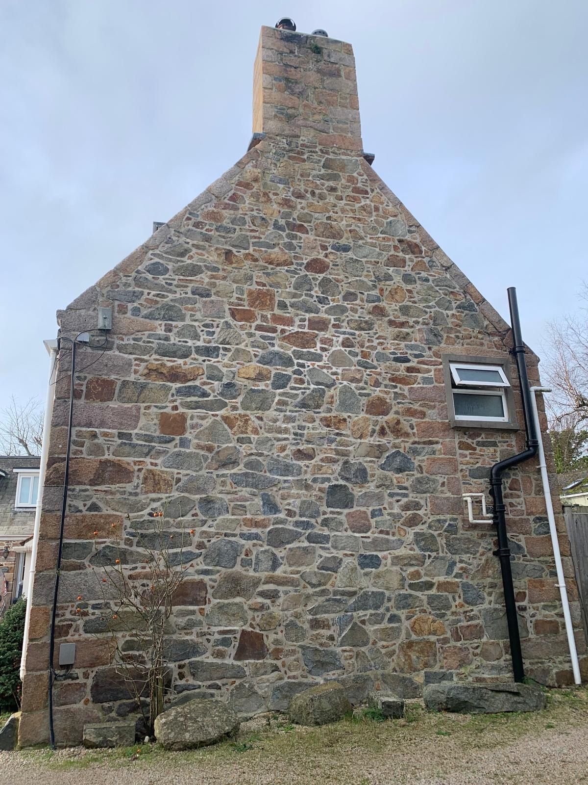 Gable End Before, chimney repairs in Jersey