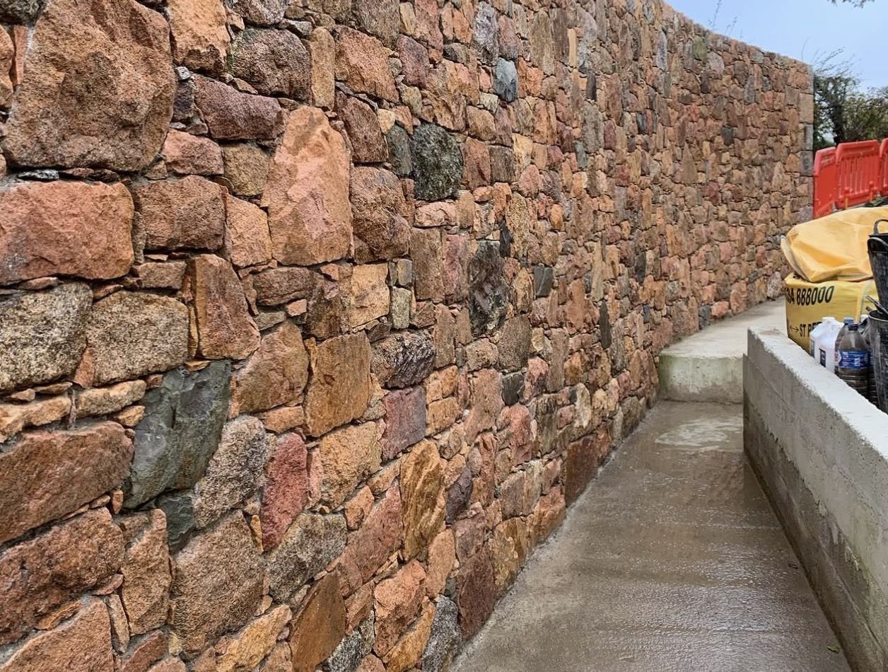 Retaining Wall Detail, granite & dry stone walls in Jersey