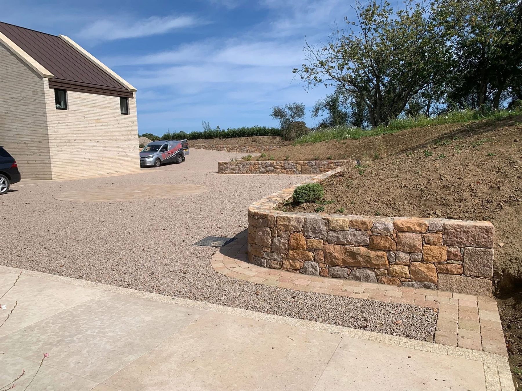 Granite Retaining Wall, hard landscaping in Jersey