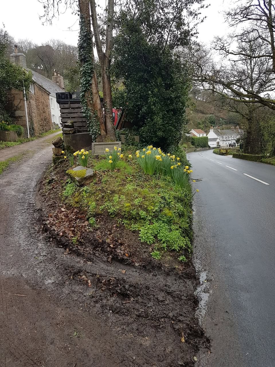 Roadside Retaining Wall, before the work