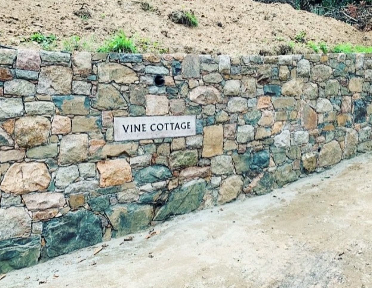 Vine Cottage Wall, granite & dry stone walls in Jersey